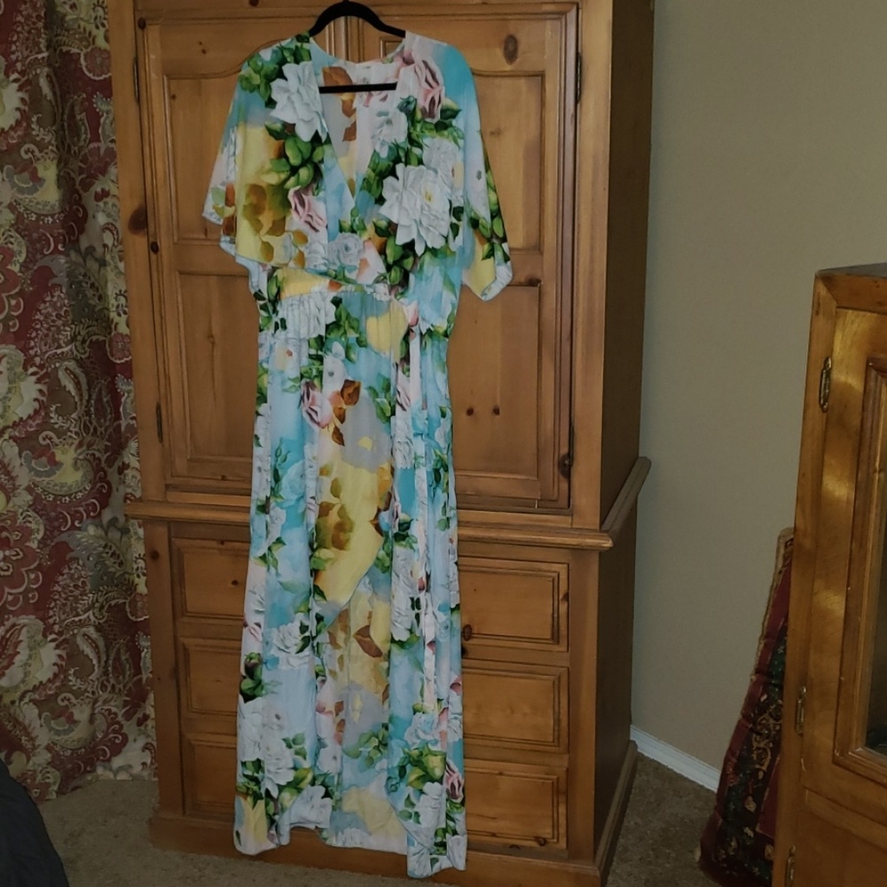 Melissa McCarthy Seven7 Trendy Floral Maxi 1X